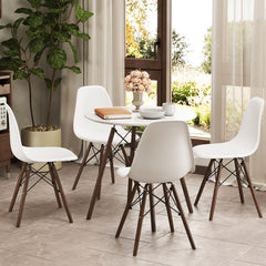 5 Pieces Dining Table Set With Solid Wood Leg