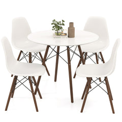 5 Pieces Dining Table Set With Solid Wood Leg
