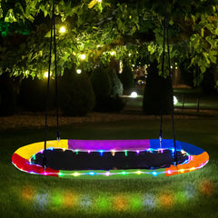 60 Inches Saucer Swing with LED Lights for Kids and Adults