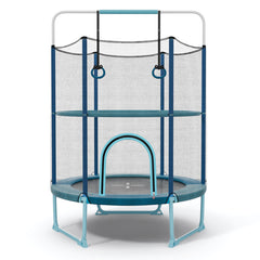 60 Inch Trampoline with Gymnastic Bar and Rings for Kids