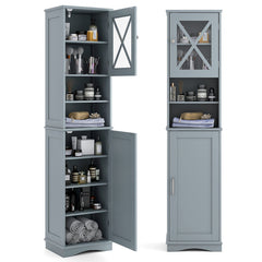 67 Inch Tall Bathroom Cabinet Freestanding Storage Cabinet with 5 Adjustable Shelves
