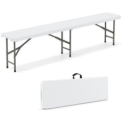 6 Feet Plastic Folding Bench Portable Seat with Handle and Lock