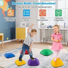 6 Pieces Kids Stepping Stone Square Balance Blocks Indoor Outdoor
