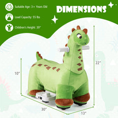 6V Kids Ride on Dinosaur with Foot Pedal and Padded Seat and Music