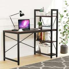 47.5 Inch Writing Study Computer Desk with 4-Tier Shelves