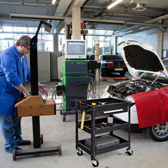 3-Tray Tool Cart with Drawer and 4 Universal Wheels