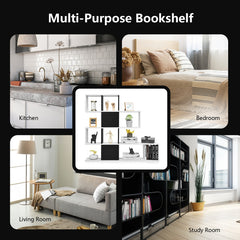 5-Tier Bookcasef Corner Ladder Bookshelf with Storage Rack
