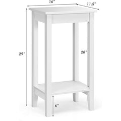 Set of 2 Versatile 2-Tier End Tables with Storage Shelf