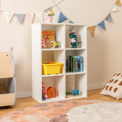 6-Cube Bookshelf 4-Tier Floor Display Shelf