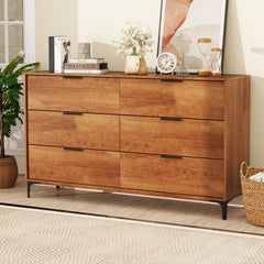 6-Drawer Dresser with Interlock System for Bedroom Living Room