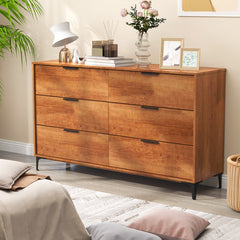6-Drawer Dresser with Interlock System for Bedroom Living Room