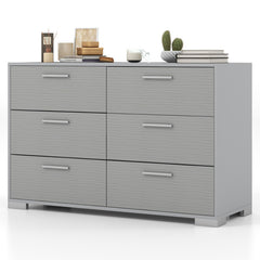 6 Drawer Storage Cabinet with Metal Legs Handles with Anti-Toppling Devices