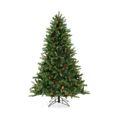 6/7 FT Artificial Christmas Tree with Pine Cones and Adjustable Brightness