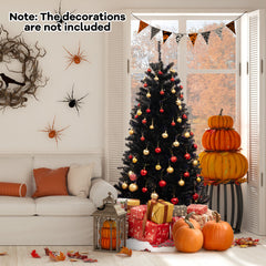 6/7/8 Feet Artificial Christmas Tree with 6 Lighting Modes and Spooky Sounds