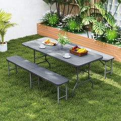 6 Feet Folding HDPE Bench with 1320 LBS Capacity and Handle Lock