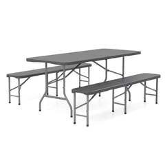 6 Feet Folding HDPE Bench with 1320 LBS Capacity and Handle Lock