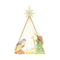 6 Feet Pre-Lit Nativity Scene Set with 240 Warm White LED Lights