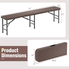 6 ft Plastic Folding Bench with 1320 LBS Capacity and Handle