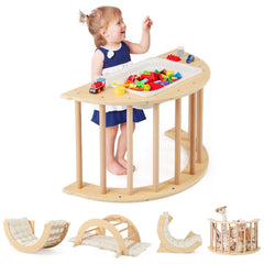 6 in 1 Kids Climbing Arch Playset wIth Removable Cushion and Stoppers