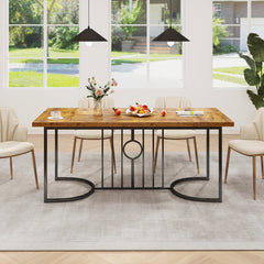 71 Inch Large Dining Table for 6-8 People Rectangular Wood Kitchen Table