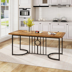 71 Inch Large Dining Table for 6-8 People Rectangular Wood Kitchen Table