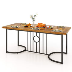 71 Inch Large Dining Table for 6-8 People Rectangular Wood Kitchen Table