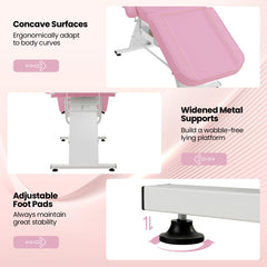 72 Inch Massage Bed with Hydraulic Stool Removable Headrest and Storage Boxes