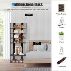 7 Tiers Patented Vertical Shoe Rack for Front Door