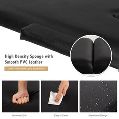 84 Inch L Portable Adjustable Massage Bed with Carry Case for Facial Salon Spa