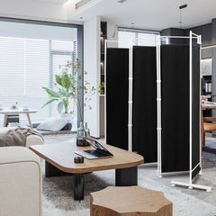 6 Feet 6-Panel Room Divider with Steel Support Base