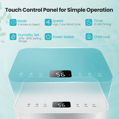 1750 Sq. Ft 32 Pints Dehumidifier with Auto Defrost and 24H Timer Drain Hose