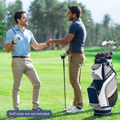 10.5 Inch Golf Cart Bag with 14 Way Dividers and 7 Zippered Pockets