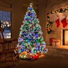7 Feet Pre-Lit Artificial Christmas Tree with 400 Lights and 1116 Branches