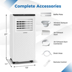 8000/10000 BTU Portable Air Conditioner 3 in 1 Floor AC Unit with Fan and Dehumidifier