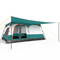 8-10 Person Camping Tent with Double Rooms and 2 Doors