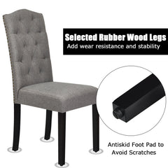 Set of 2 Modern Tufted Dining Chairs with Padded Seat