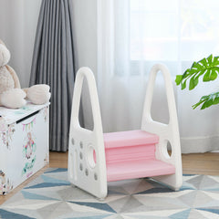 Kids Step Stool Learning Helper with Armrest for Kitchen Toilet Potty Training