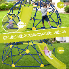 Kids Climbing Dome with Slide and Fabric Cushion for Garden