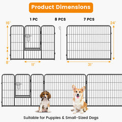 8 Panel 24/32/40 Inch Height Pet Fence Indoor Outdoor