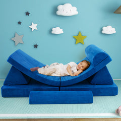 6 Pieces Convertible Kids Play Couch Set with Zipper