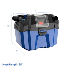 18V Wet Dry Vacuum 2.7 Gal 4 Peak HP Cordless Shop Vac 2.0 AH Battery