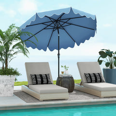 9 Feet Patio Umbrella with Crank Handle and Push Button Tilt
