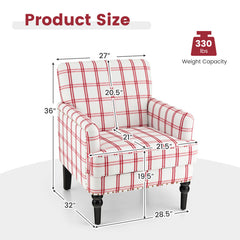 Modern Upholstered Padded Accent Chair with Rubber Wood Legs