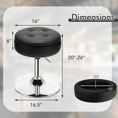 Adjustable 360° Swivel Storage Vanity Stool with Removable Tray