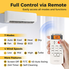Airtural Series 24000 BTU 21 SEER2 Ductless Mini Split Air Conditioner Heater Energy Star Certified WiFi Enabled