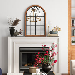 Arched Window Finished Mirror with Back Board