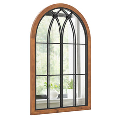 Arched Window Finished Mirror with Back Board