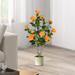 36 Inch Artificial Camellia Tree with Blooming Flower 1 Pack