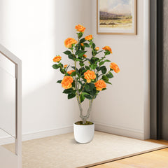 36 Inch Artificial Camellia Tree with Blooming Flower 1 Pack