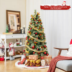 5/7.5/9 FT Pre-Lit Artificial Christmas Tree with 453/1096/1416 PVC and Pine Needles